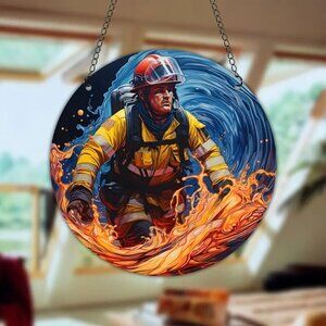 Firemen Acrylic Suncatcher